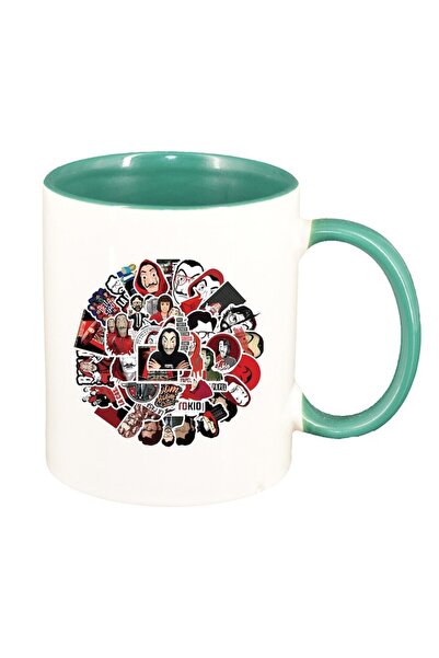 INOVATIX Cana alba personalizata, La Casa De Papel, interior verde, D1493, IN...