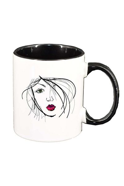 INOVATIX Personalized white mug, Portrait, black interior, D92, INOVATIX®. 330ml