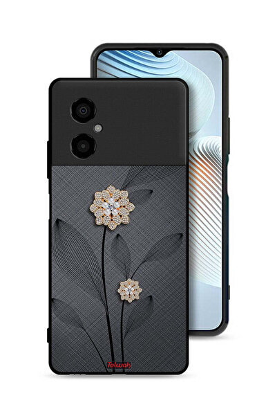 Tolwak غطاء حماية لهاتف Xiaomi Poco M4 5G برسومات زهور ماسية