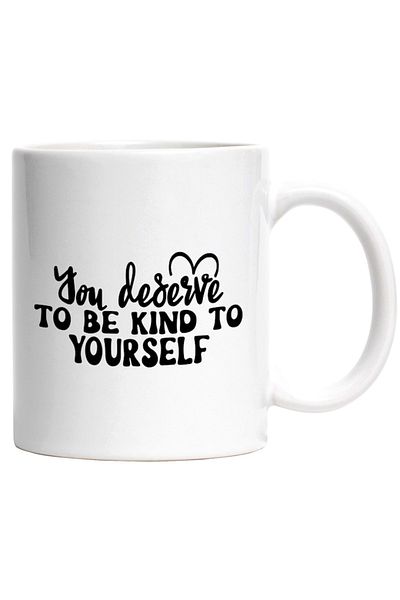 INOVATIX Personalized white mug, You deserve to be kind to yourself, INOVATIX®. 330ml