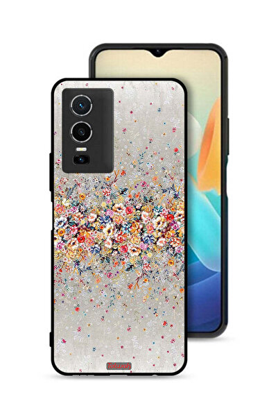 Tolwak Vivo Y76 5G Protective Case Cover Small Flowers Abstract Art