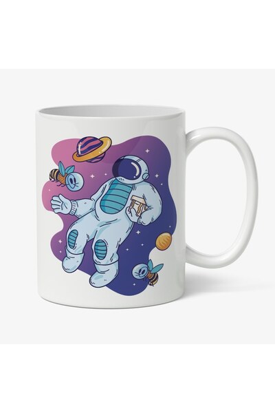 INOVATIX Cana alba personalizata, Astronaut Albina In Spatiu, INOVATIX®. 330ml