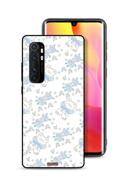 Tolwak غطاء حماية لهاتف شاومي مي نوت 10 لايت مع أيقونة دب تيدي لطيف وزهور