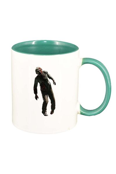 INOVATIX Personalized white mug, Zombie, green interior, D374, INOVATIX®. 330ml