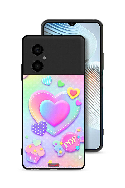 Tolwak Xiaomi Poco M4 5G Protective Case Cover Pop Hearts Art