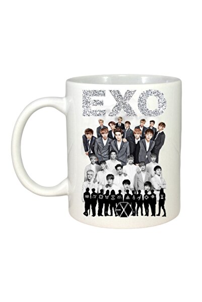 INOVATIX Cana Alba Personalizata, Formatia/trupa Exo 10, Maner Si Interior Alb, ®. 330ml