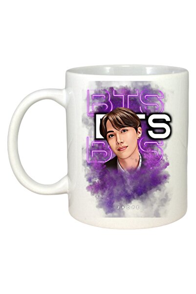 INOVATIX Cana Alba Personalizata, Formatia/trupa Bts Jhope, Maner Si Interior Alb, ®. 330ml