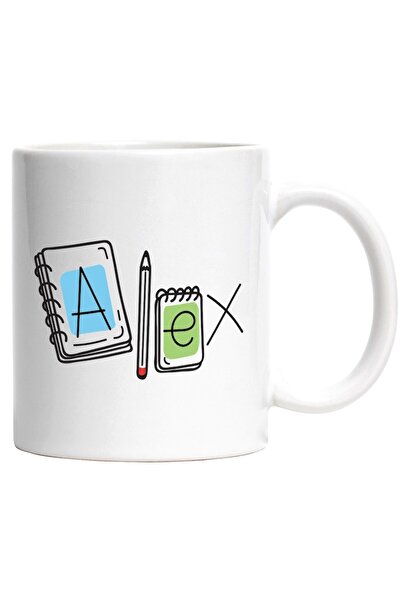 INOVATIX Cana alba personalizata, Numele Alex, si Mesaj Amuzant, Curios, Soci...