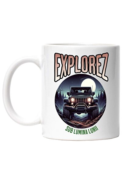 INOVATIX Cana alba personalizata, explorez sub lumina lunii masina de teren i...