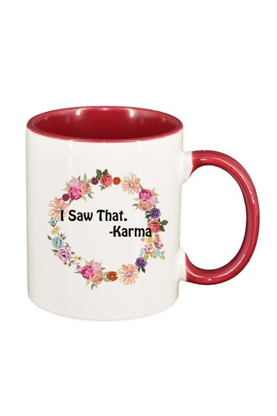 INOVATIX Cana alba personalizata, Flori, Karma..., interior rosu, D1054, INOV...