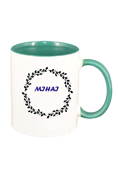 INOVATIX Cana alba personalizata, Nume, interior verde, D1080, INOVATIX®. 330ml