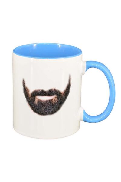 INOVATIX Cana alba personalizata, Beard, interior albastru, D260, INOVATIX®. ...