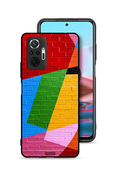 Tolwak Xiaomi Redmi Note 10 Pro 4G Protective Case Cover Colorful Wall Painting
