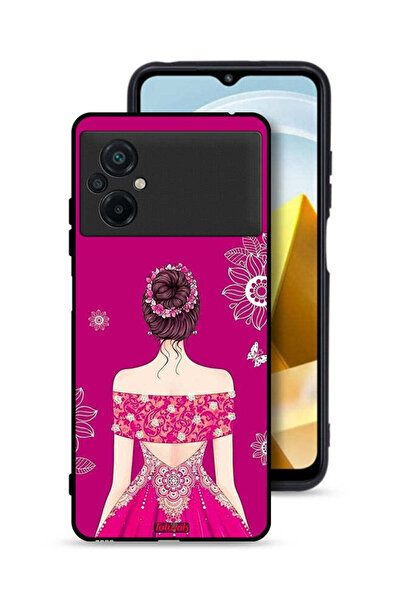Tolwak Xiaomi Poco M5 4G Protective Case Cover Girl And Flowers Art