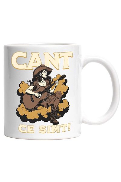 INOVATIX Personalized white mug, Cowboy Girl With Guitar Singing What I Feel! Music, INOVATIX®. 330ml