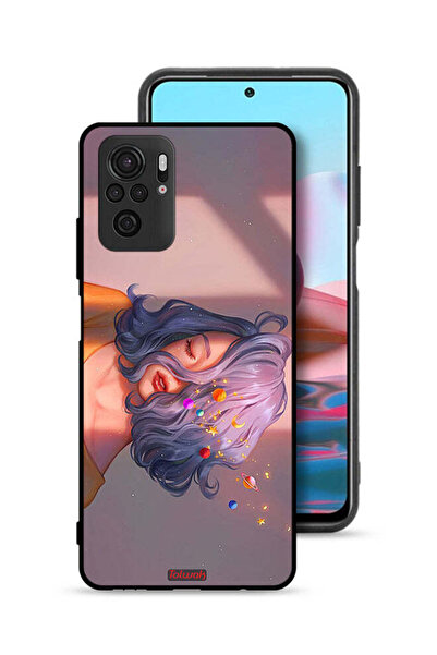 Tolwak Xiaomi Redmi Note 10S Protective Case Cover Girl And Space Art