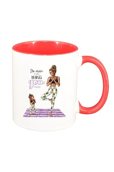 INOVATIX Personalized white mug, Princess, Mother Child, Little Girl, red interior, D1366, INOVATIX®. 330ml
