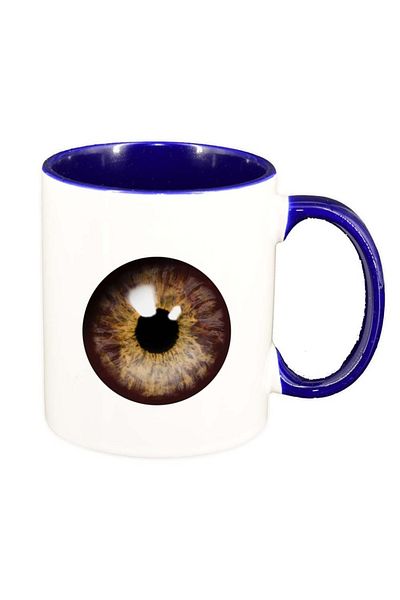 INOVATIX Cana alba personalizata, Eyeball, interior albastru inchis, D300, INOVATIX®. 330ml