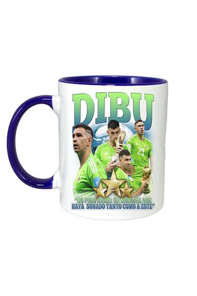 INOVATIX Personalized White Mug, Dibu Best, Blue Handle and Interior, ®. 330ml