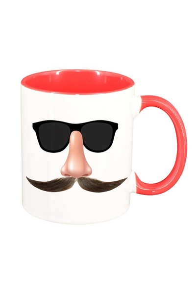 INOVATIX Cana alba personalizata, Masca, interior rosu, D96, INOVATIX®. 330ml