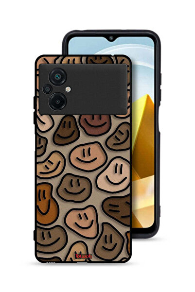 Tolwak Xiaomi Poco M5 4G Protective Case Cover Smiley Faces Art
