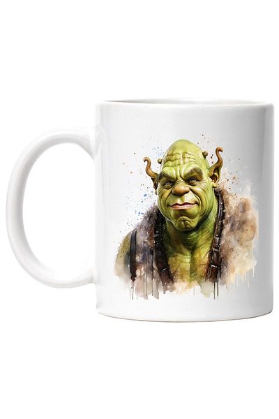 INOVATIX Personalized white mug, Shrek, Portrait, Ogre, Character, Vest, Polka dots, INOVATIX®. 330ml