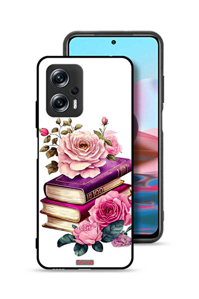 Tolwak غطاء حماية لهاتف شاومي ريدمي نوت 11T برو 5G بنقشة الورود والكتب