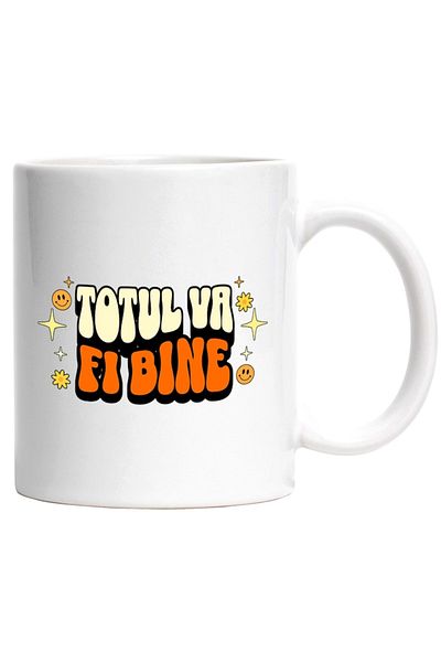 INOVATIX Personalized white mug, Everything Will Be Alright, INOVATIX®. 330ml