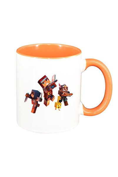 INOVATIX Cana alba personalizata, Minecraft, interior portocaliu, D1467, INOV...