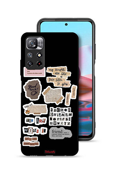 Tolwak غطاء حماية لهاتف شاومي ريدمي نوت 11 4G، ملصقات اقتباسات الحظ السعيد