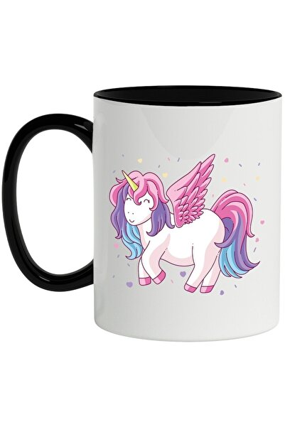 INOVATIX Cana alba personalizata, Unicorn, Aripi, Fantastic, Inimi, cu Maner ...