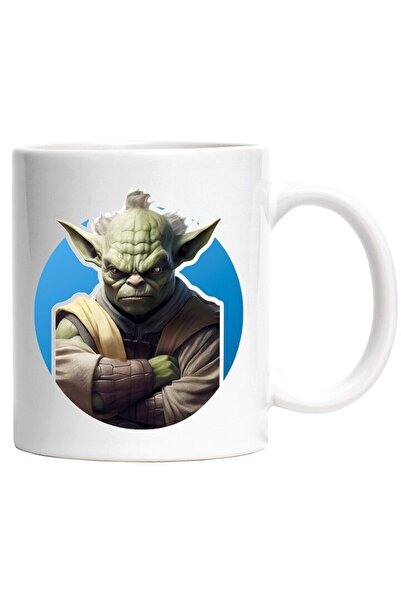 INOVATIX Cana alba personalizata, Yoda, Muschi, Star Wars, Iubitori De Filme,...