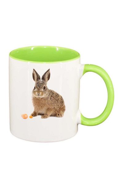 INOVATIX Cana alba personalizata, Bunny, interior verde deschis, D259, INOVATIX®. 330ml