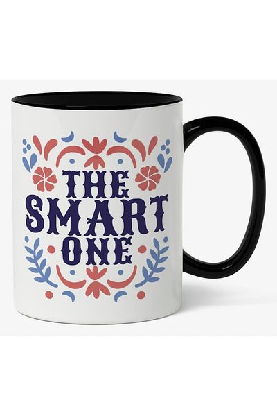 INOVATIX Personalized white mug, The Smart One, with Black Handle, INOVATIX®. 330ml
