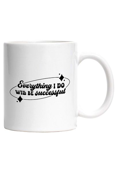 INOVATIX Personalized white mug, "Everything I do will be successful", INOVATIX®. 330ml