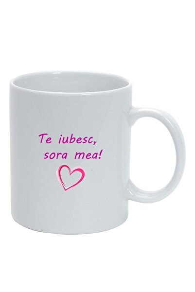 INOVATIX Cana alba personalizata, Te iubesc..., alb, D1025, INOVATIX®. 330ml