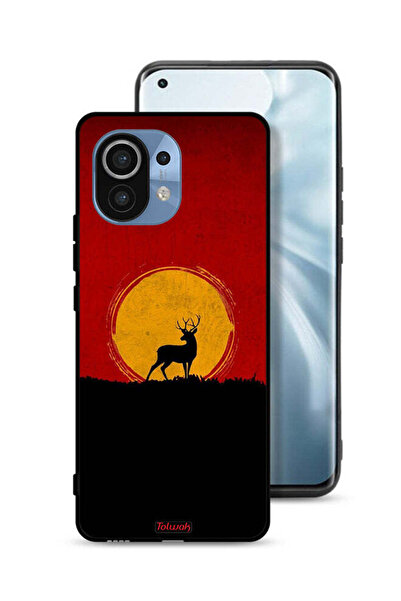 Tolwak غطاء حماية لهاتف شاومي مي 11 برسومات الغزال والقمر