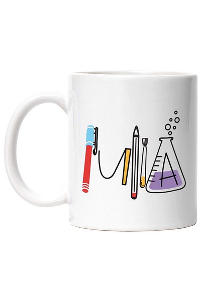 INOVATIX Personalized white mug, Name Iulia, School, Chemistry, Materials, Algebra, Geometry, INOVATIX®. 330ml