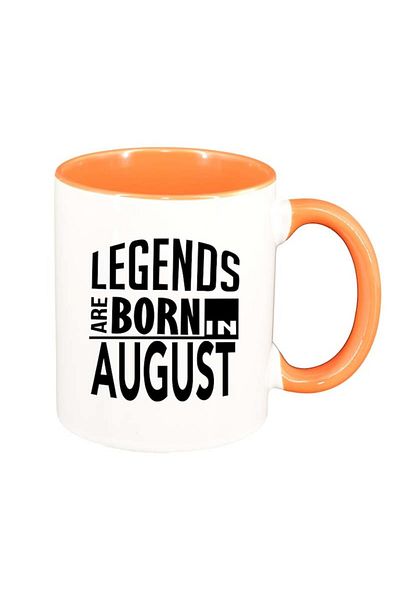 INOVATIX Personalized white mug, Legend, orange interior, D81, INOVATIX®. 330ml