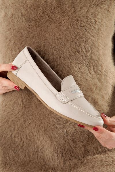 Modabuymus Sanra Skin Color Genuine Leather Soft Ballerina Masculine Shoes