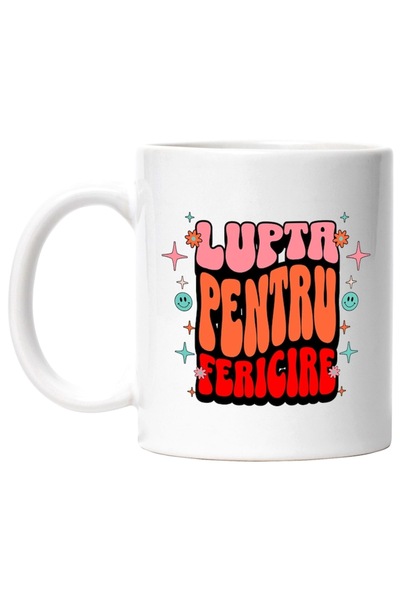 INOVATIX Cana alba personalizata, Lupta pentru Fericire, INOVATIX®. 330ml