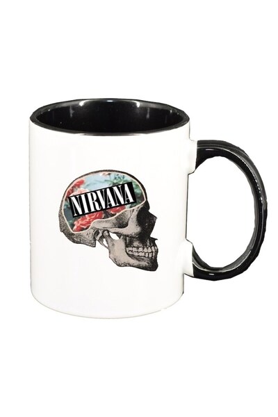 INOVATIX Персонализирана бяла чаша, Нирвана, черен интериор, D1441, INOVATIX®...