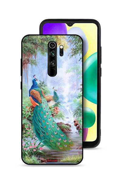 Tolwak غطاء حماية لهاتف شاومي ريدمي نوت 8 برو بنقشة الطاووس