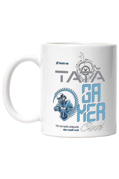 INOVATIX Cana alba personalizata, Tata gamer cel mai cool familie joc video, ...