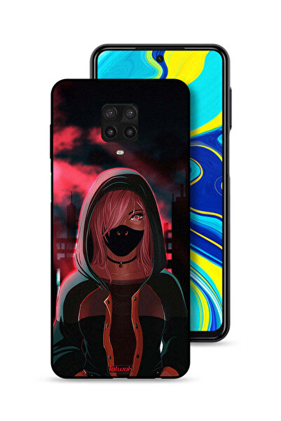 Tolwak غطاء حماية لهاتف شاومي ريدمي نوت 9 برو، رسمة فتاة ترتدي قناعًا