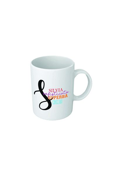 INOVATIX Personalized white mug, personalized with the initial 'S', colored, INOVATIX®. 330ml