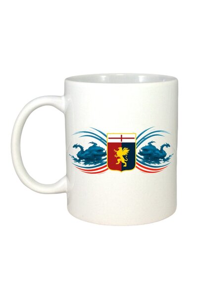 INOVATIX Cana Alba Personalizata, Genoa Cfc Italia, Maner Si Interior Alb, ®. 330ml