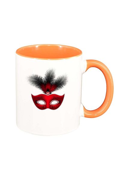 INOVATIX Personalized white mug, Carnival, orange interior, D406, INOVATIX®. 330ml