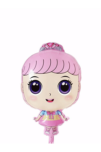 Bunloon Pembe Kiz Kız Figür Folyo Balon Doğum Günü Parti Süsü