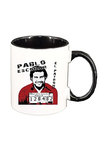 INOVATIX Персонализирана бяла чаша, Наркос - Пабло Ескобар, черна вътрешност,...